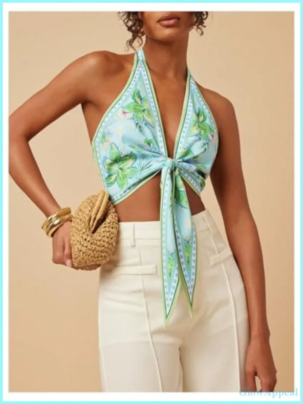 Women's Halter Neck Crop Top - Sleeveless Backless Beach Tank Top